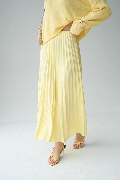 تنورة طويلة كسرات - أصفر