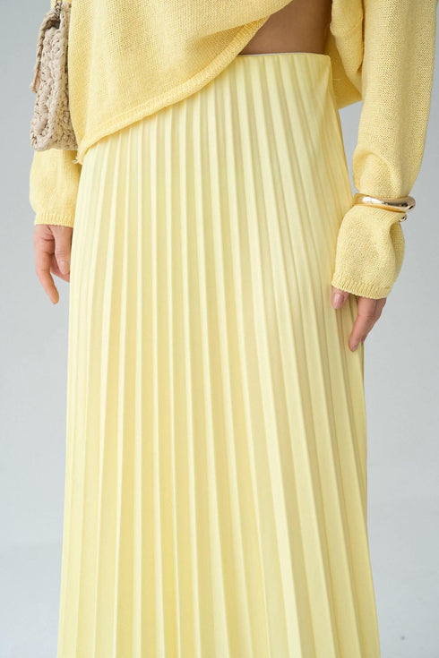 تنورة طويلة كسرات - أصفر