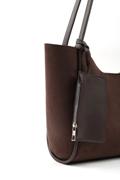 حقيبة كتف نسائية مع حقيبة مكياج