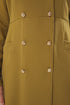 فستان نسائي زيتي بأزرار ذهبية