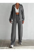 طقم جاكيت وبنطلون لون رمادي