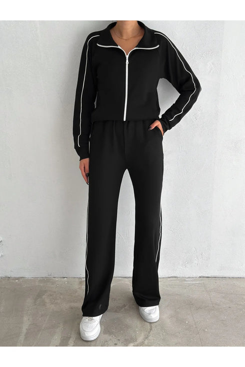 طقم جاكيت وبنطلون لون أسود