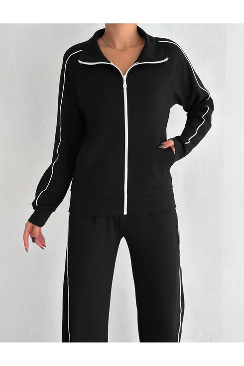 طقم جاكيت وبنطلون لون أسود