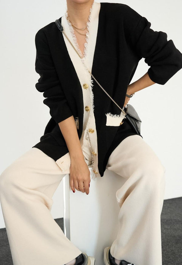 طقم نسائي تريكو - أسود