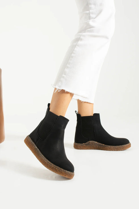 Black Suede Short Boots