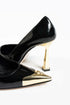 Black Patent Leather Gold Detail Stiletto