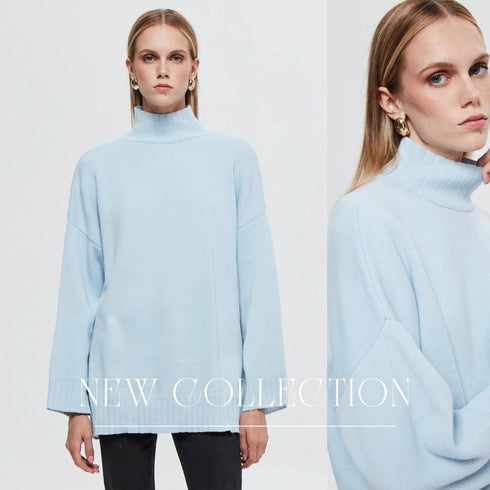 BLUE COLOR KNITWEAR SWEATER