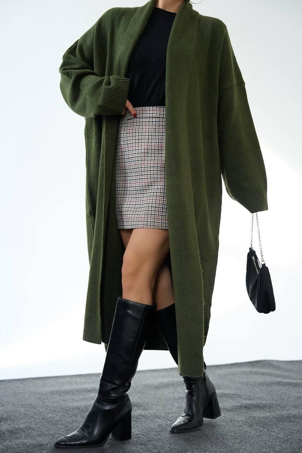 كارديغان تريكو باللون الزيتي