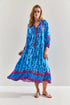 فستان للنساء من الفيسكوز -لون أزرق