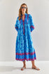فستان للنساء من الفيسكوز -لون أزرق