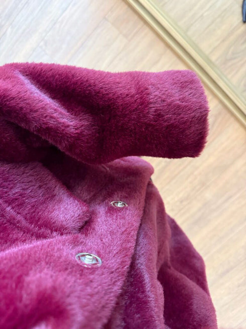 جكيت فرو - برغندي