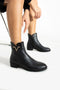 Black Leather Patterned Boots