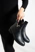 Black Leather Patterned Boots