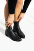 Black Leather Patterned Boots