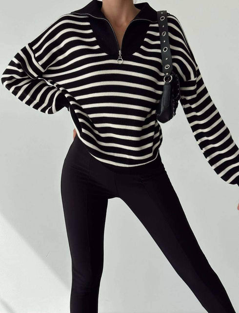 Knitwear Striped Sweater - Black