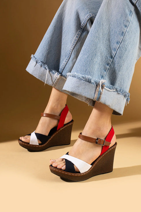 صندل ملون كعب روكي