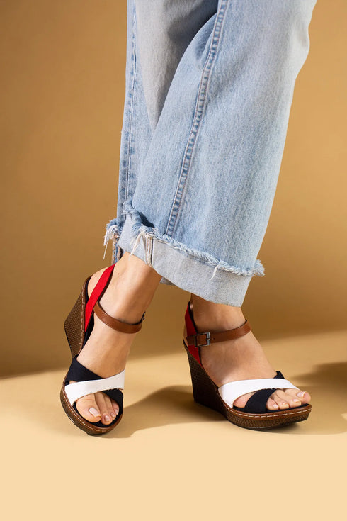 صندل ملون كعب روكي