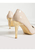 حذاء نسائي كعب عالي باللون الكريمي