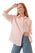قميص نسائي اوفر سايز - وردي فاتح