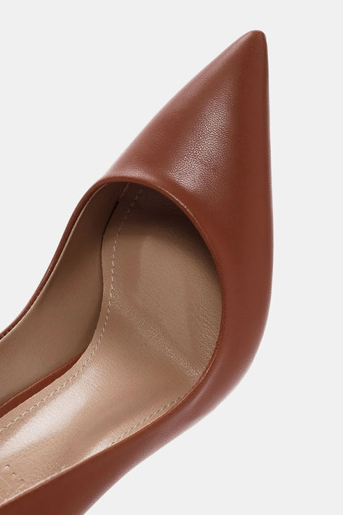 حذاء نسائي بكعب عالي باللون العسلي