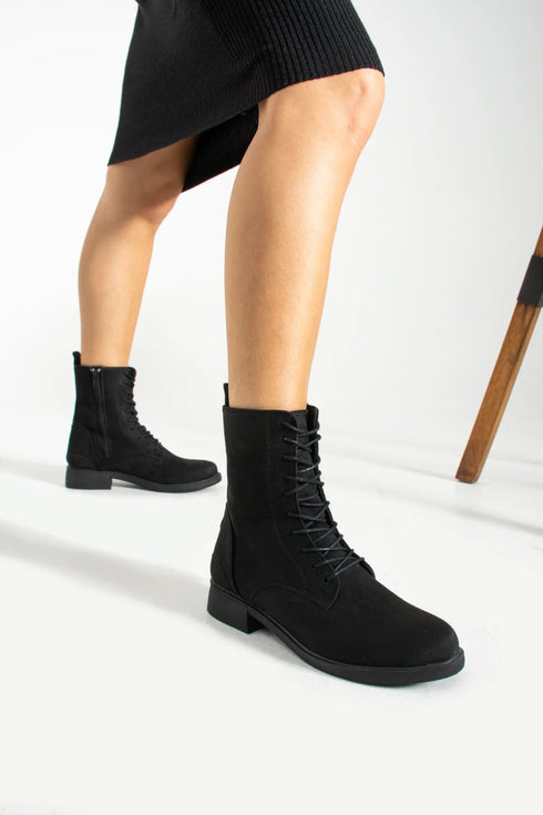Black Lace Up Boots