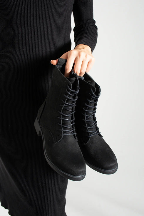 Black Lace Up Boots