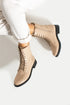 Beige Lace Up Boots