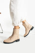 Beige Lace Up Boots