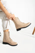Beige Lace Up Boots