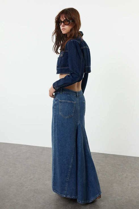 تنورة من الجينز لون أزرق