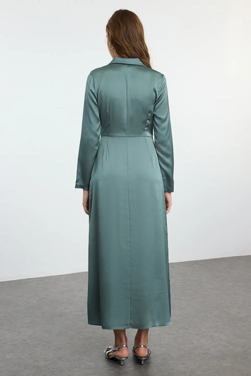 فستان سهرة نسائي من الساتان المنسوج