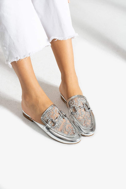 Women's Dantel Slippers-Silver