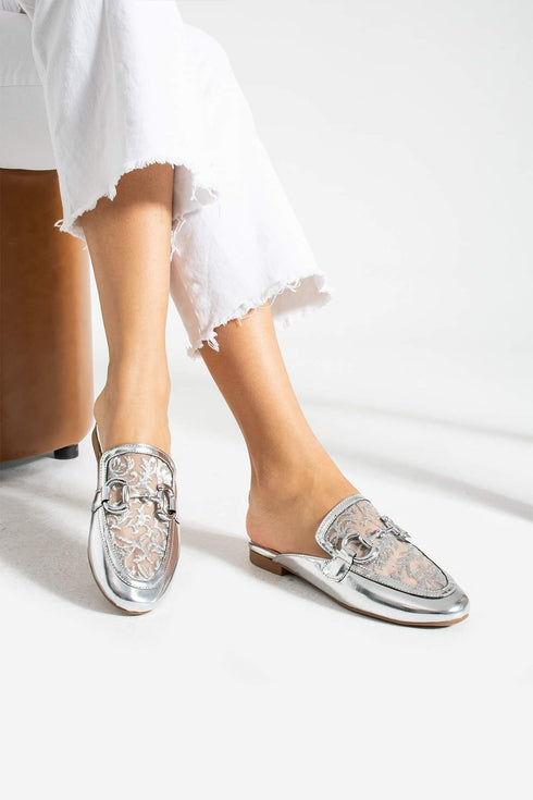 Women's Dantel Slippers-Silver