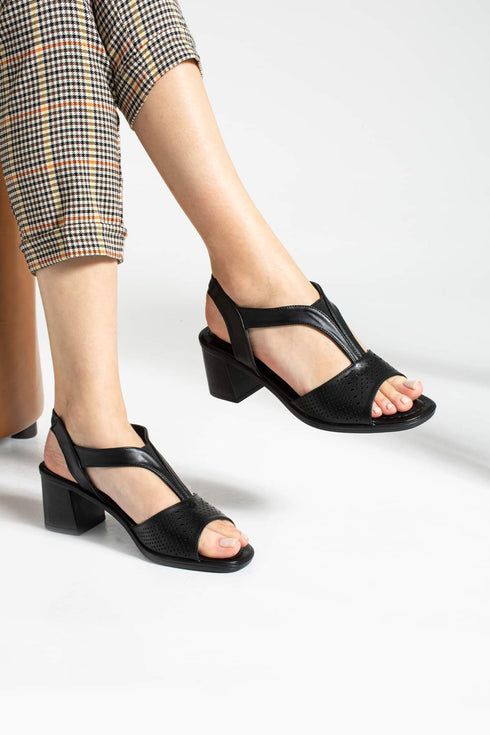 Black Heeled Sandals
