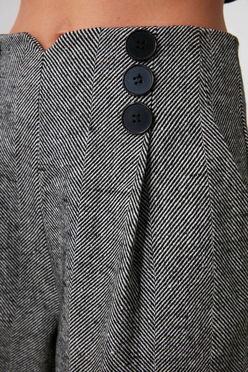 بنطلون منسوج واسع - رمادي 