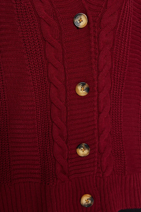 كارديغان تريكو باللون البوردو