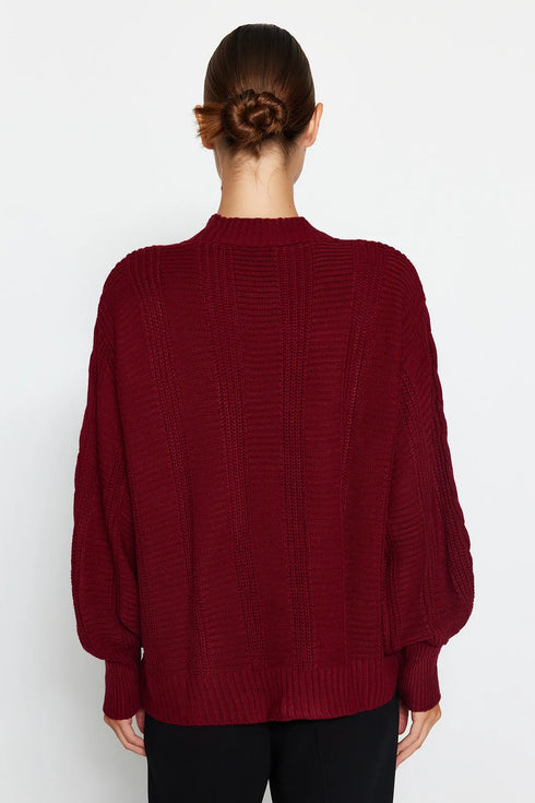 كارديغان تريكو باللون البوردو