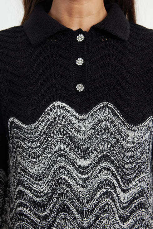 كنزة - تريكو لون أسود