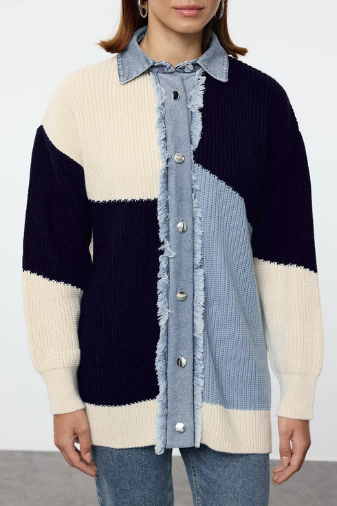 جرزة من الجينز والصوف الناعم