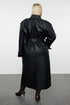 معطف جلد بمقاسات كبيرة باللون الأسود