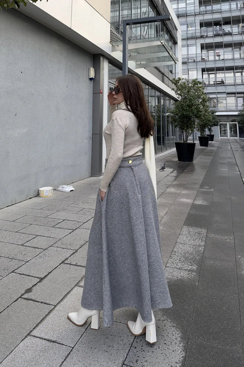 تنورة طويلة - رمادي