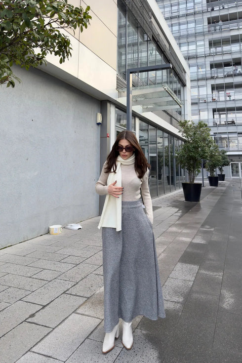 تنورة طويلة - رمادي