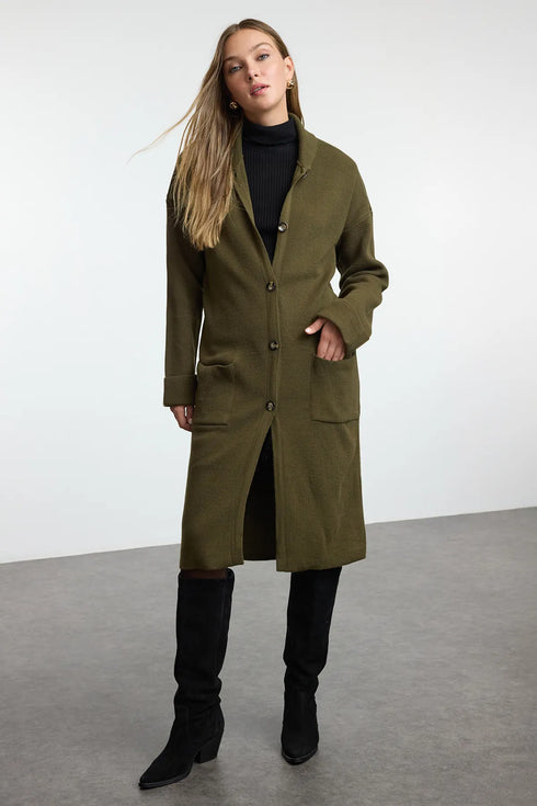 كارديغان تريكو باللون الزيتي