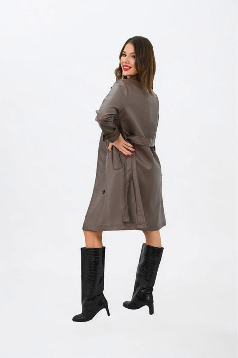 جكيت جلد - زيتي