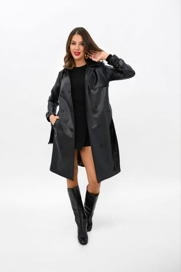 جكيت جلد - أسود