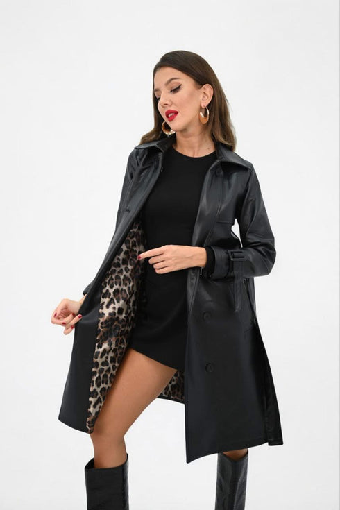 جكيت جلد - أسود