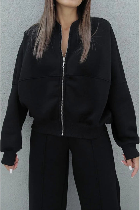 طقم فوتر قطعتين باللون الأسود