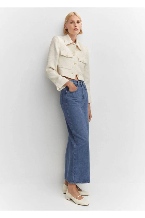 تنورة طويلة من الدنيم