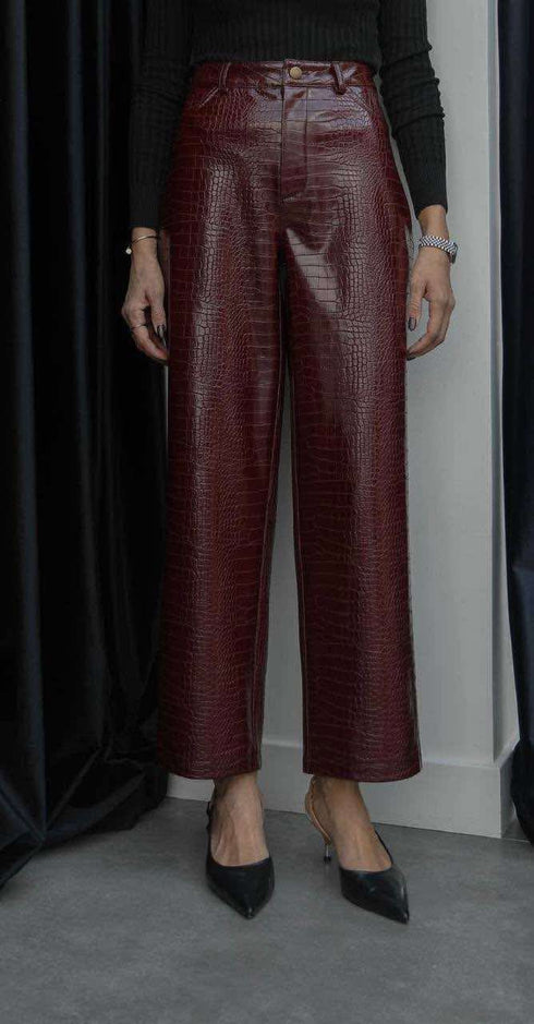 بنطلون جلد - برغندي