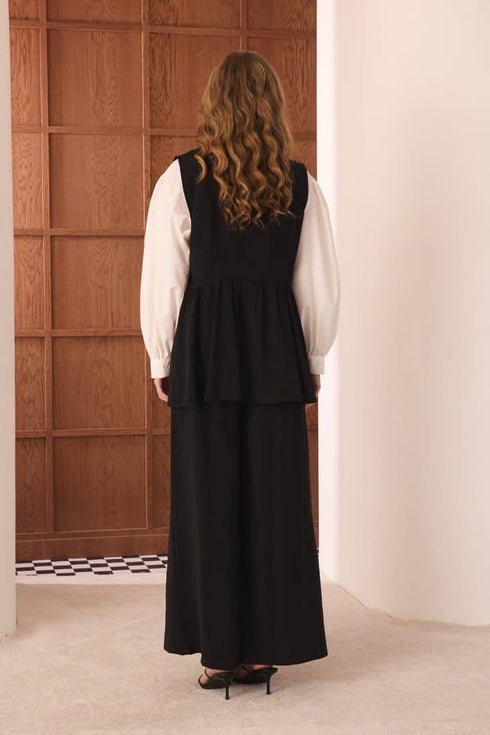 طقم ڤزت وبنطلون - أسود